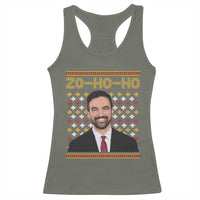 Zo Ho Ho Ugly Christmas Sweater Racerback Tank Top Funny Zohran Mamdani Holiday - Wonder Print Shop