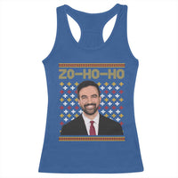 Zo Ho Ho Ugly Christmas Sweater Racerback Tank Top Funny Zohran Mamdani Holiday - Wonder Print Shop