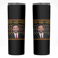Zo Ho Ho Ugly Christmas Sweater Skinny Tumbler Funny Zohran Mamdani Holiday - Wonder Print Shop