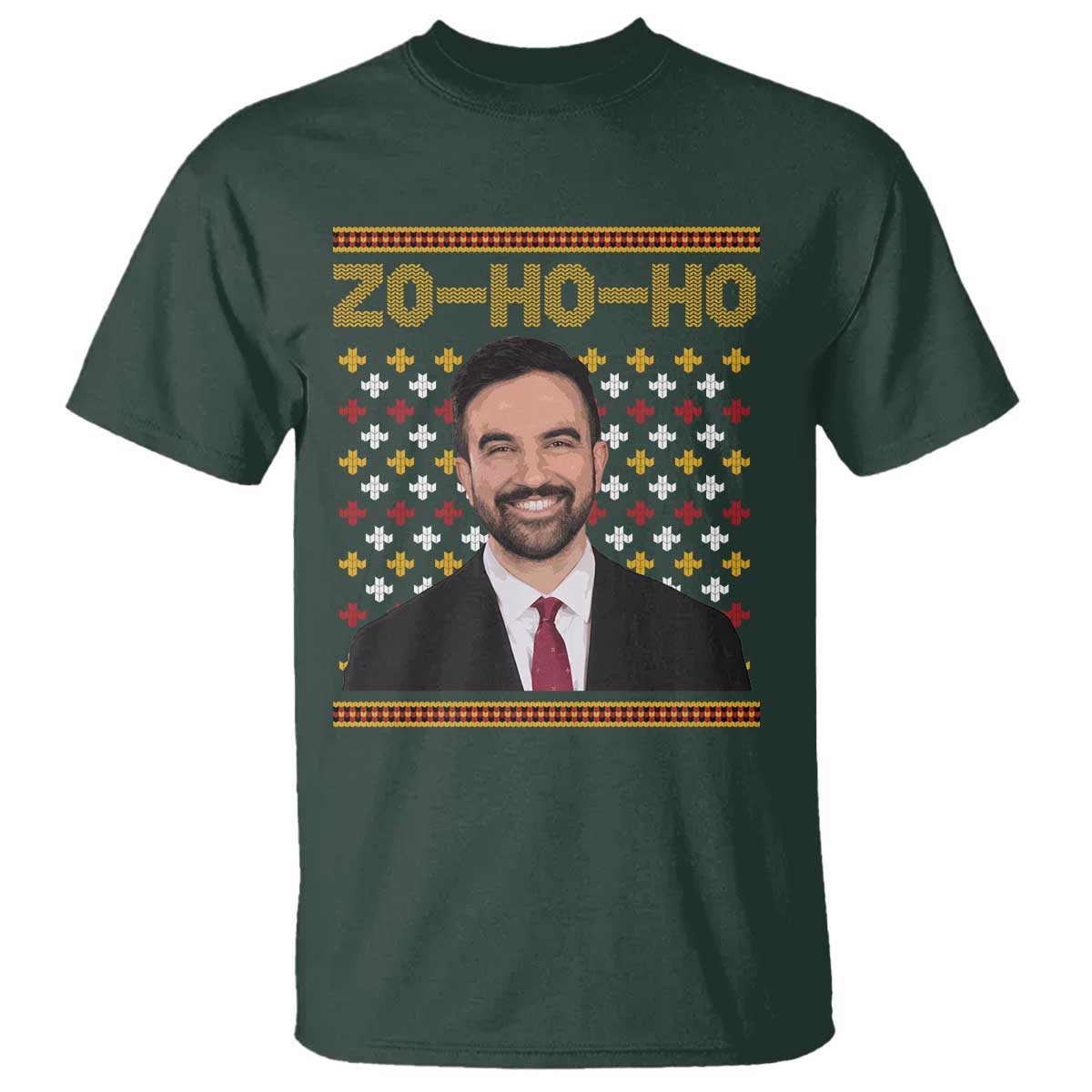 Zo Ho Ho Ugly Christmas Sweater T Shirt Funny Zohran Mamdani Holiday - Wonder Print Shop