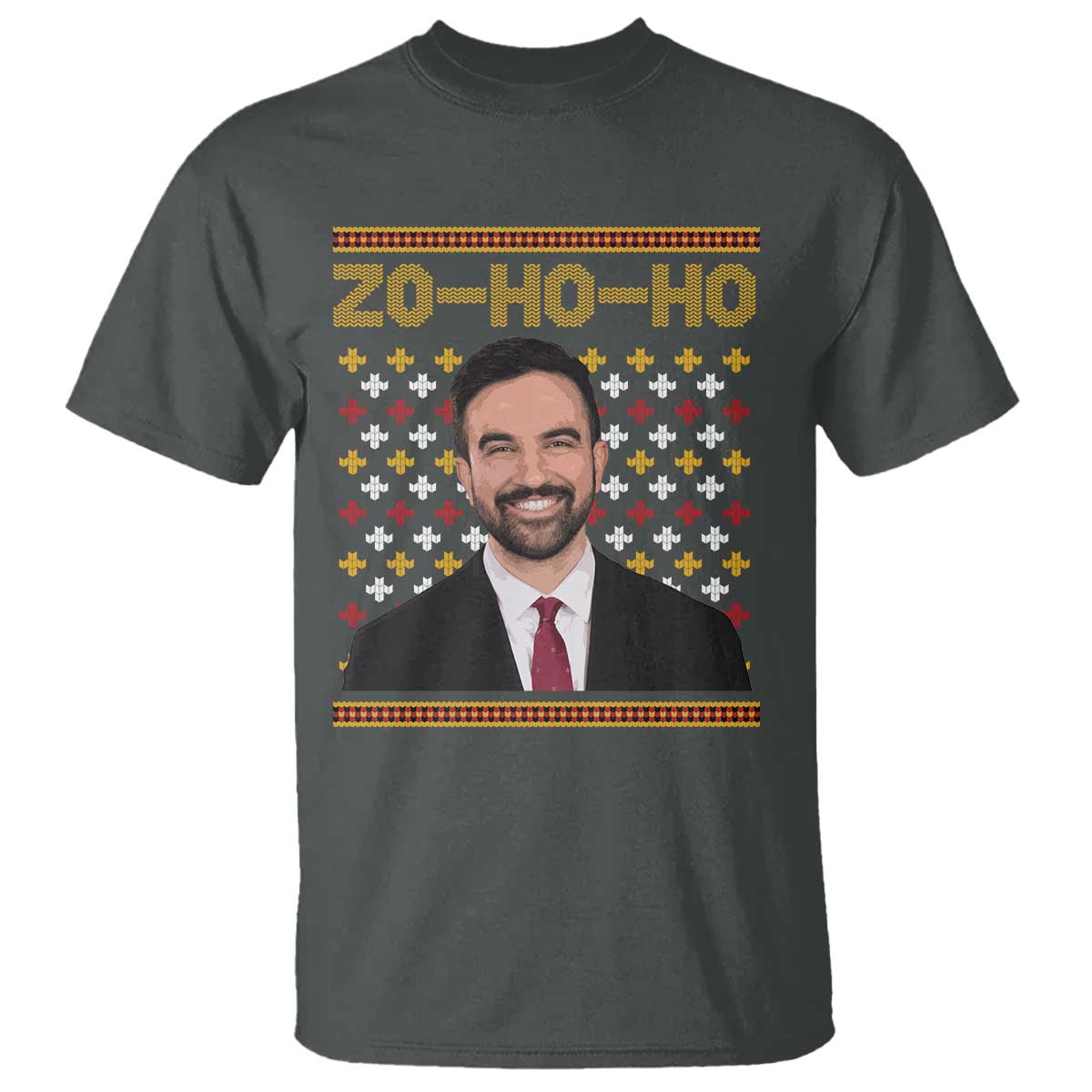 Zo Ho Ho Ugly Christmas Sweater T Shirt Funny Zohran Mamdani Holiday - Wonder Print Shop
