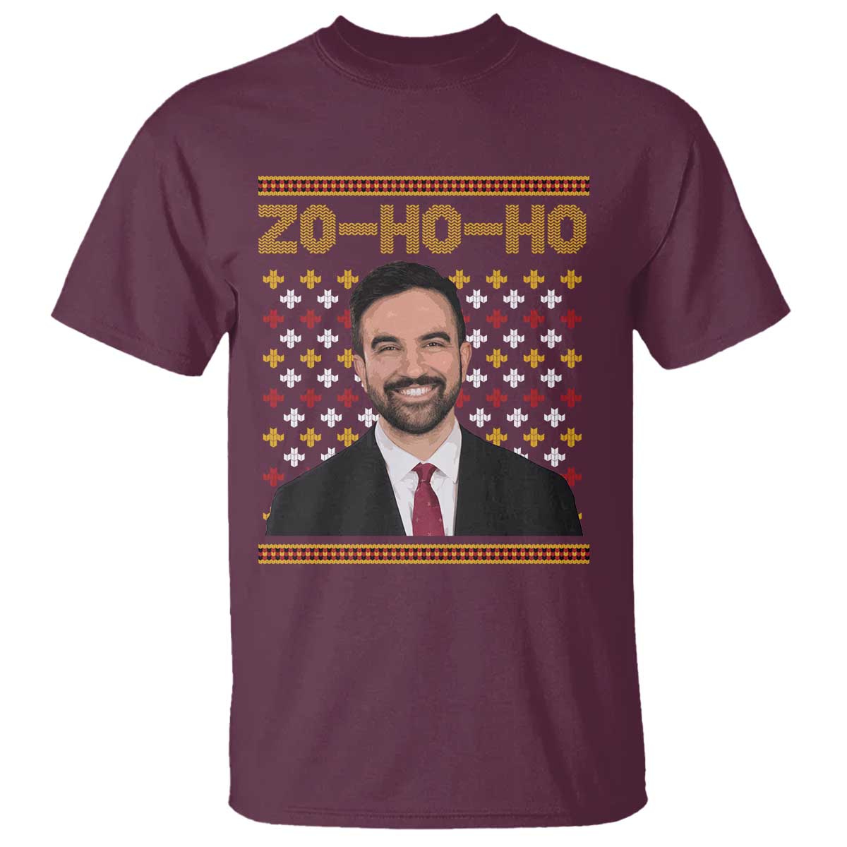 Zo Ho Ho Ugly Christmas Sweater T Shirt Funny Zohran Mamdani Holiday - Wonder Print Shop