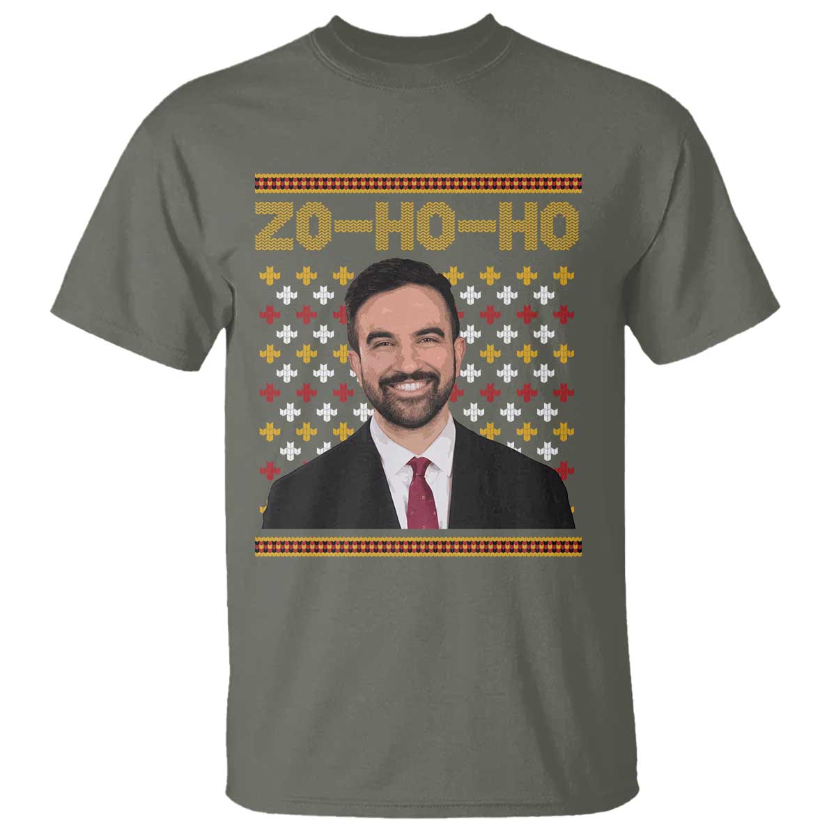 Zo Ho Ho Ugly Christmas Sweater T Shirt Funny Zohran Mamdani Holiday - Wonder Print Shop