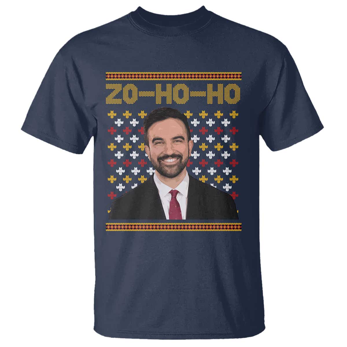 Zo Ho Ho Ugly Christmas Sweater T Shirt Funny Zohran Mamdani Holiday - Wonder Print Shop