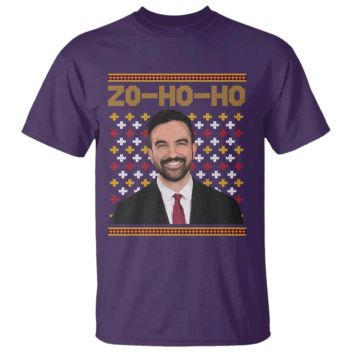 Zo Ho Ho Ugly Christmas Sweater T Shirt Funny Zohran Mamdani Holiday - Wonder Print Shop