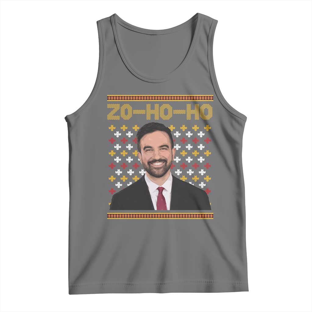 Zo Ho Ho Ugly Christmas Sweater Tank Top Funny Zohran Mamdani Holiday - Wonder Print Shop