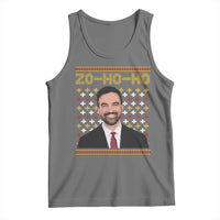Zo Ho Ho Ugly Christmas Sweater Tank Top Funny Zohran Mamdani Holiday - Wonder Print Shop