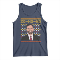 Zo Ho Ho Ugly Christmas Sweater Tank Top Funny Zohran Mamdani Holiday - Wonder Print Shop