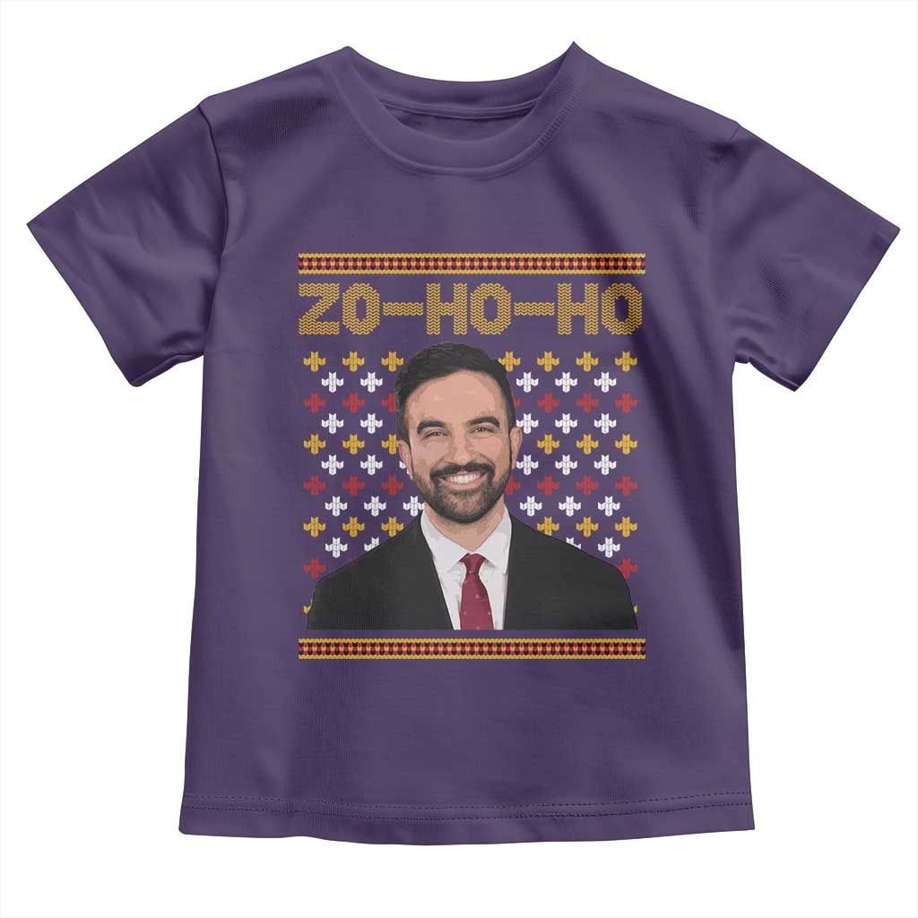 Zo Ho Ho Ugly Christmas Sweater Toddler T Shirt Funny Zohran Mamdani Holiday - Wonder Print Shop