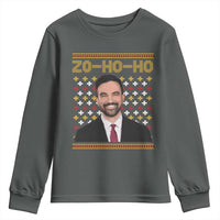 Zo Ho Ho Ugly Christmas Sweater Youth Sweatshirt Funny Zohran Mamdani Holiday - Wonder Print Shop