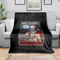 Funny Santa Tech Support Christmas Throw Blanket Rebooting Christmas Geek Humor Gift - Wonder Print Shop