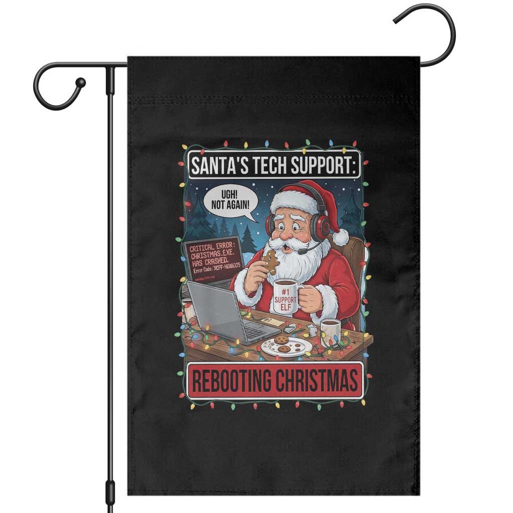 Funny Santa Tech Support Christmas Garden Flag Rebooting Christmas Geek Humor Gift - Wonder Print Shop