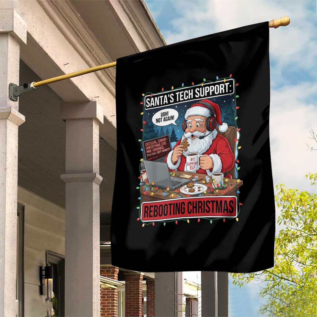Funny Santa Tech Support Christmas Garden Flag Rebooting Christmas Geek Humor Gift - Wonder Print Shop