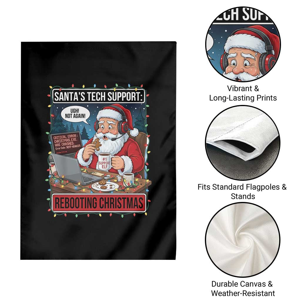 Funny Santa Tech Support Christmas Garden Flag Rebooting Christmas Geek Humor Gift - Wonder Print Shop