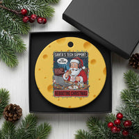 Funny Santa Tech Support Christmas Ceramic Ornament Rebooting Christmas Geek Humor Gift - Wonder Print Shop