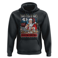 Funny Santa Tech Support Christmas Hoodie Rebooting Christmas Geek Humor Gift - Wonder Print Shop