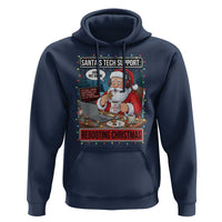 Funny Santa Tech Support Christmas Hoodie Rebooting Christmas Geek Humor Gift - Wonder Print Shop