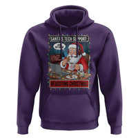 Funny Santa Tech Support Christmas Hoodie Rebooting Christmas Geek Humor Gift - Wonder Print Shop