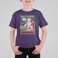 Funny Santa Tech Support Christmas T Shirt For Kid Rebooting Christmas Geek Humor Gift - Wonder Print Shop
