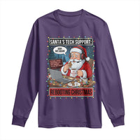 Funny Santa Tech Support Christmas Long Sleeve Shirt Rebooting Christmas Geek Humor Gift - Wonder Print Shop