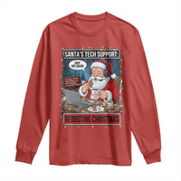 Funny Santa Tech Support Christmas Long Sleeve Shirt Rebooting Christmas Geek Humor Gift - Wonder Print Shop