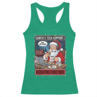 Funny Santa Tech Support Christmas Racerback Tank Top Rebooting Christmas Geek Humor Gift - Wonder Print Shop