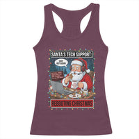Funny Santa Tech Support Christmas Racerback Tank Top Rebooting Christmas Geek Humor Gift - Wonder Print Shop