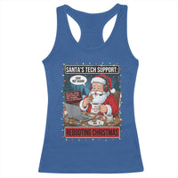 Funny Santa Tech Support Christmas Racerback Tank Top Rebooting Christmas Geek Humor Gift - Wonder Print Shop