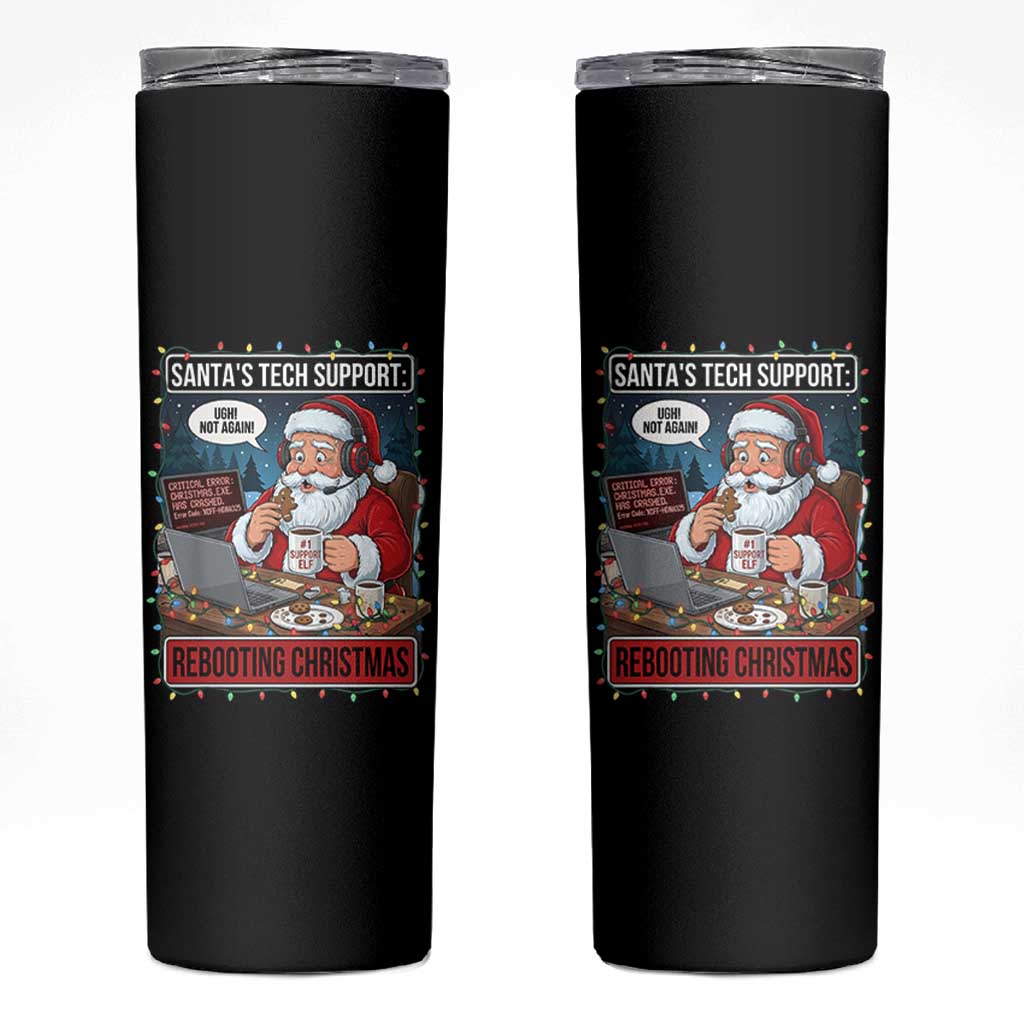 Funny Santa Tech Support Christmas Skinny Tumbler Rebooting Christmas Geek Humor Gift - Wonder Print Shop