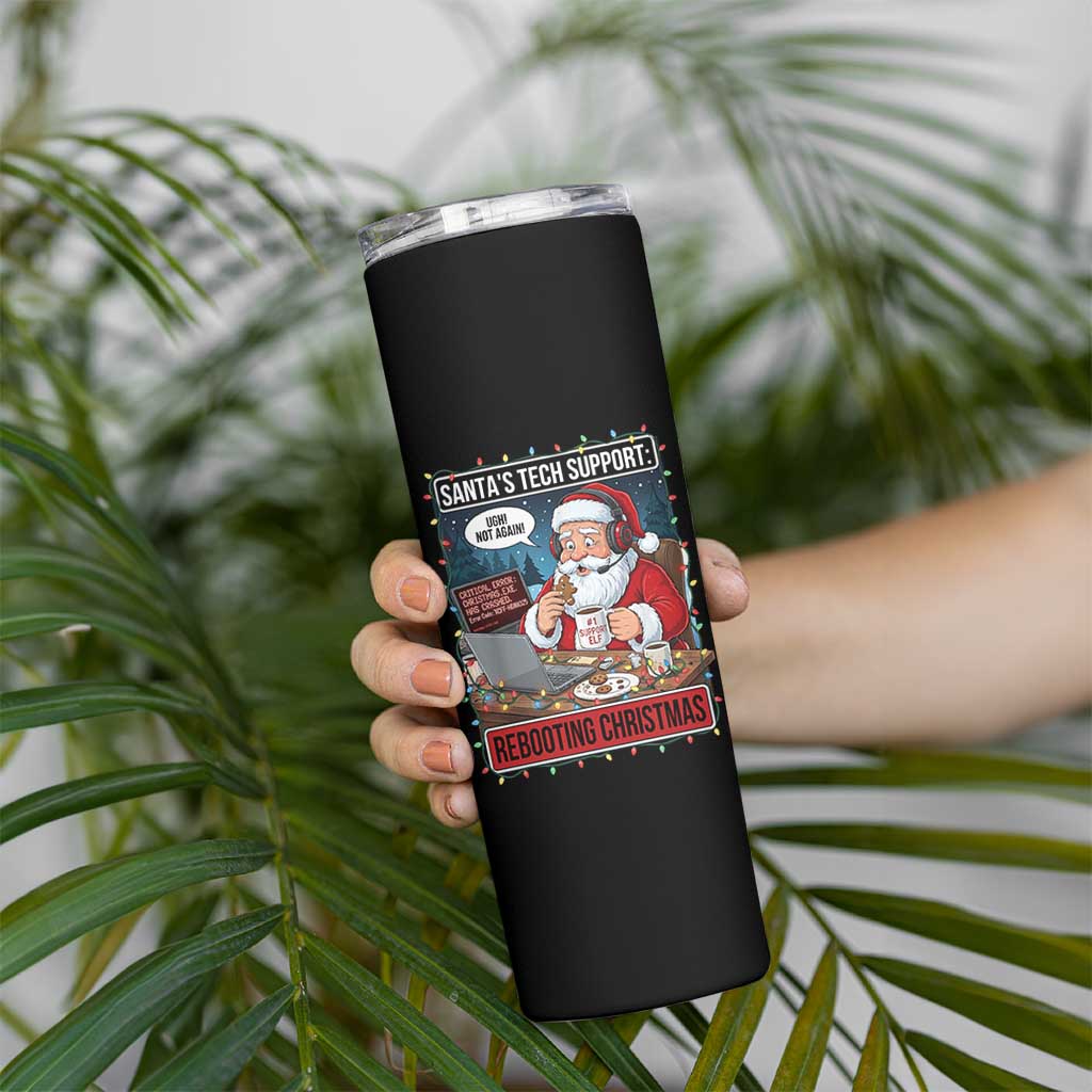 Funny Santa Tech Support Christmas Skinny Tumbler Rebooting Christmas Geek Humor Gift - Wonder Print Shop