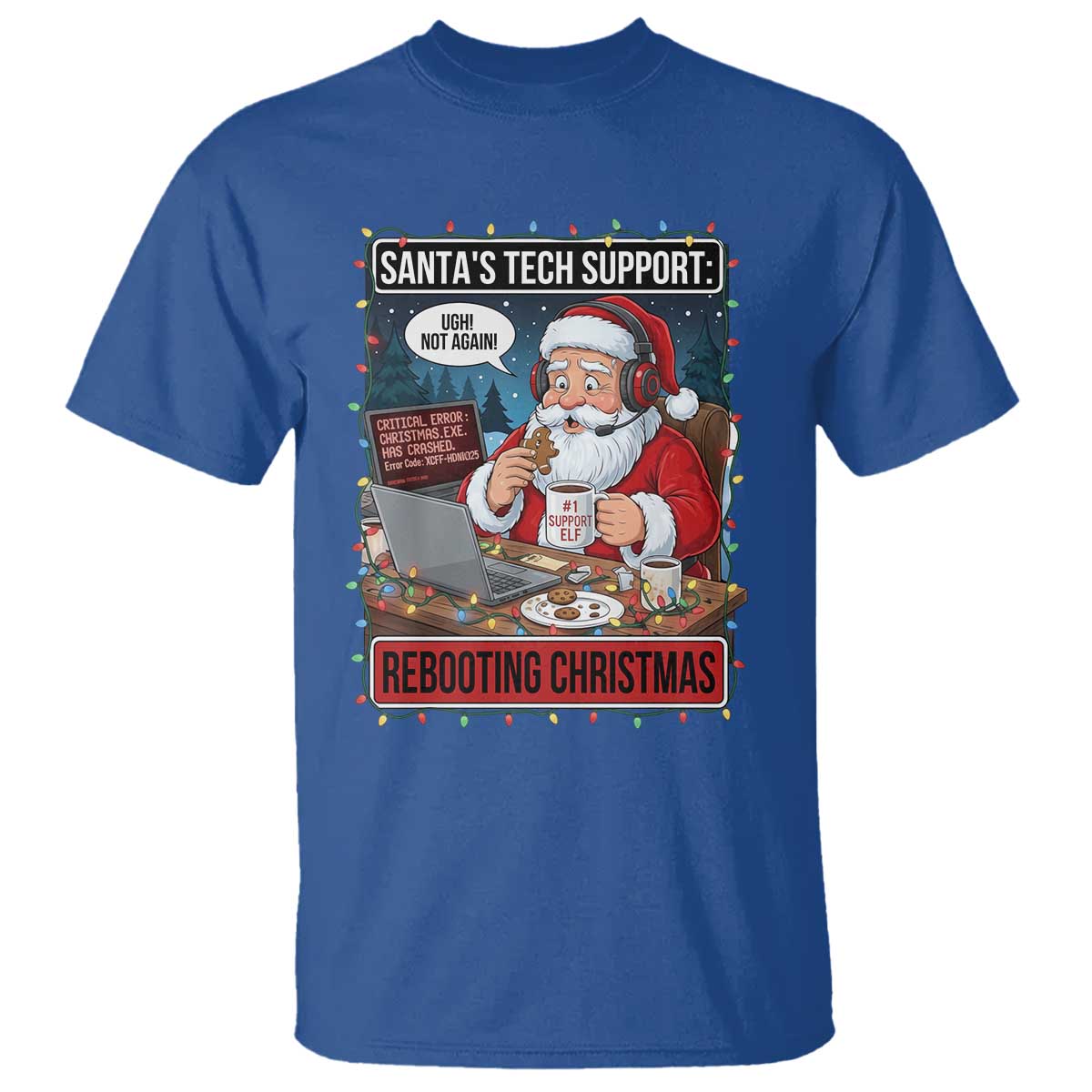 Funny Santa Tech Support Christmas T Shirt Rebooting Christmas Geek Humor Gift - Wonder Print Shop