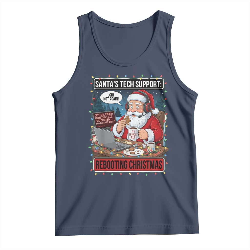 Funny Santa Tech Support Christmas Tank Top Rebooting Christmas Geek Humor Gift - Wonder Print Shop