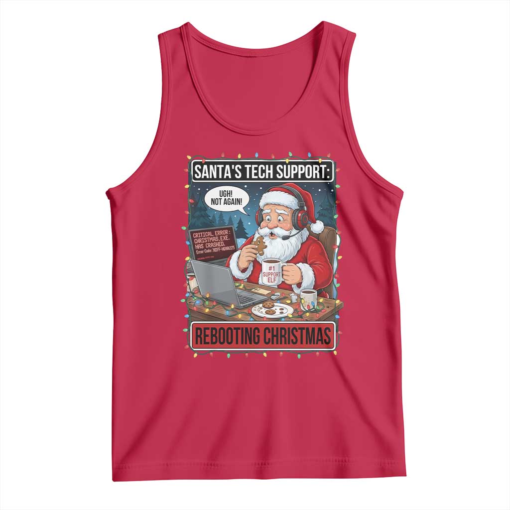 Funny Santa Tech Support Christmas Tank Top Rebooting Christmas Geek Humor Gift - Wonder Print Shop