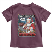 Funny Santa Tech Support Christmas Toddler T Shirt Rebooting Christmas Geek Humor Gift - Wonder Print Shop