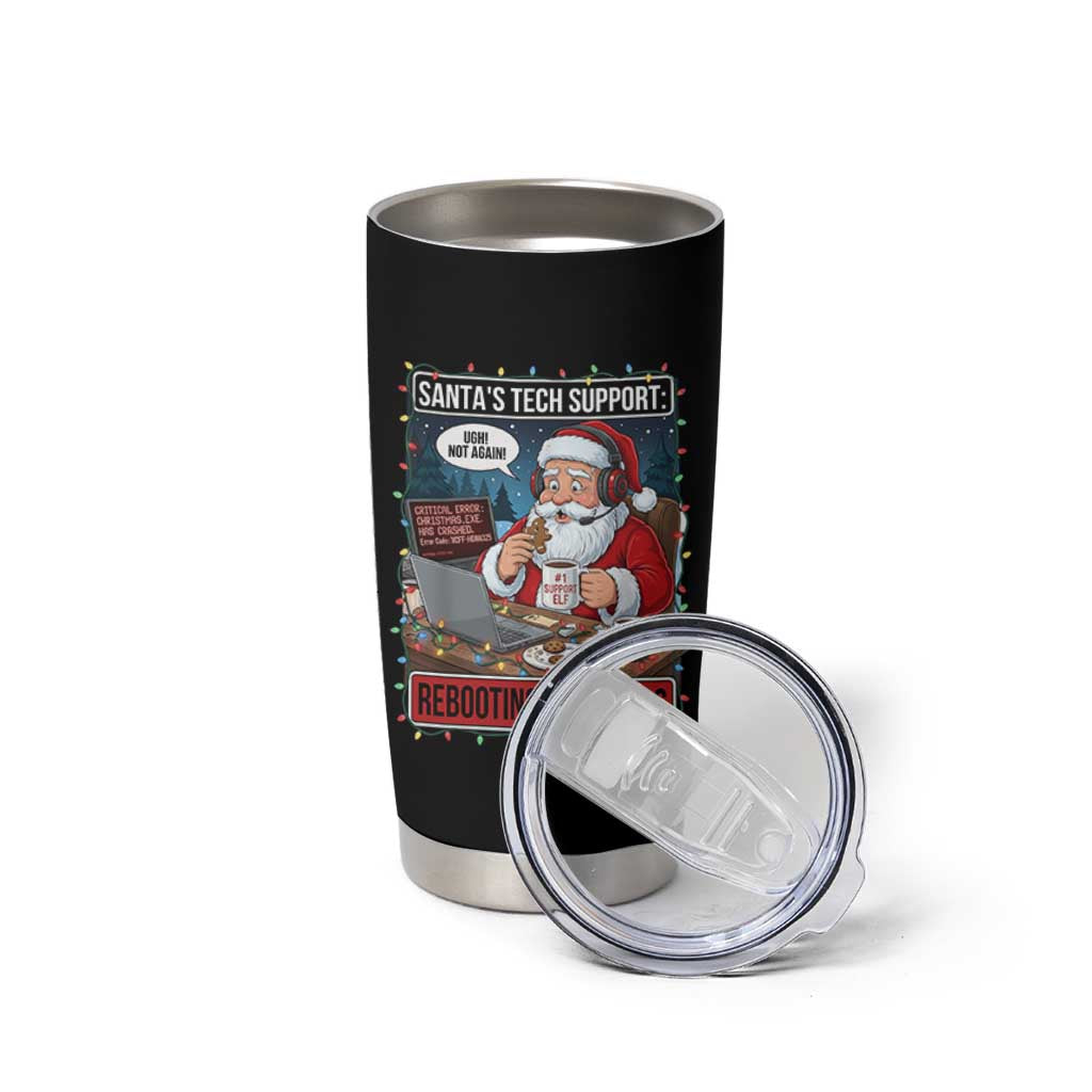 Funny Santa Tech Support Christmas Tumbler Cup Rebooting Christmas Geek Humor Gift - Wonder Print Shop