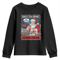 Funny Santa Tech Support Christmas Youth Sweatshirt Rebooting Christmas Geek Humor Gift - Wonder Print Shop