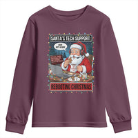 Funny Santa Tech Support Christmas Youth Sweatshirt Rebooting Christmas Geek Humor Gift - Wonder Print Shop