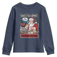 Funny Santa Tech Support Christmas Youth Sweatshirt Rebooting Christmas Geek Humor Gift - Wonder Print Shop