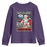 Funny Santa Tech Support Christmas Youth Sweatshirt Rebooting Christmas Geek Humor Gift - Wonder Print Shop