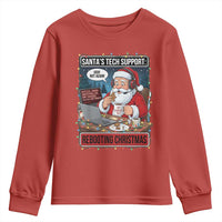Funny Santa Tech Support Christmas Youth Sweatshirt Rebooting Christmas Geek Humor Gift - Wonder Print Shop