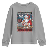 Funny Santa Tech Support Christmas Youth Sweatshirt Rebooting Christmas Geek Humor Gift - Wonder Print Shop