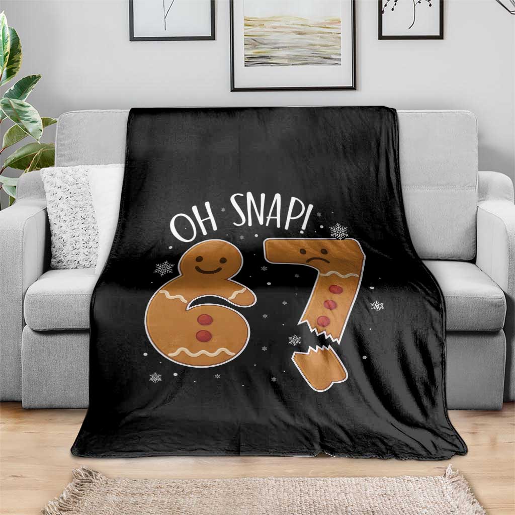 Oh Snap 67 Gingerbread Meme Throw Blanket Broken Cookie Six Seven Holiday Gag Christmas Vibes - Wonder Print Shop