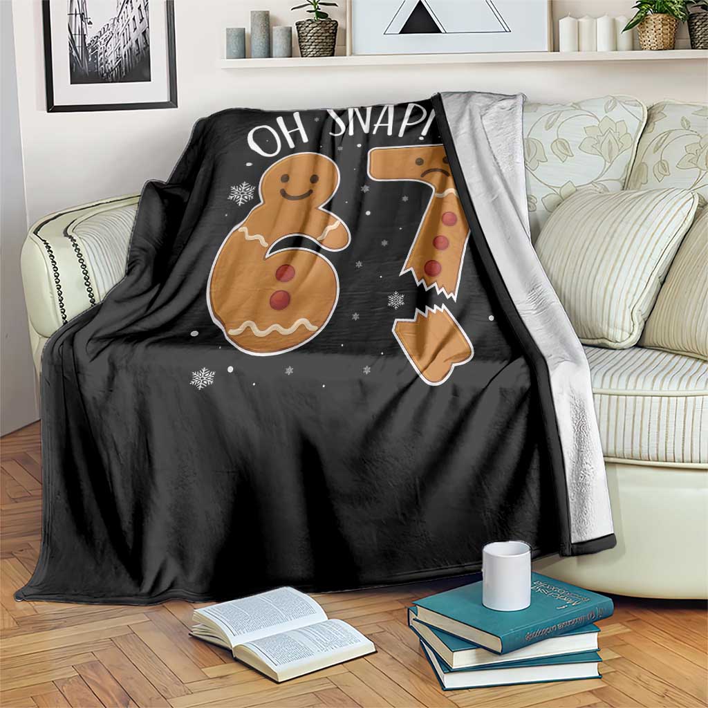Oh Snap 67 Gingerbread Meme Throw Blanket Broken Cookie Six Seven Holiday Gag Christmas Vibes - Wonder Print Shop