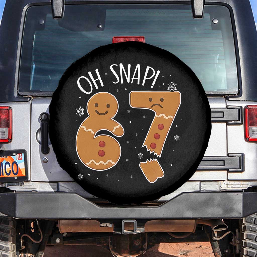 Oh Snap 67 Gingerbread Meme Spare Tire Cover Broken Cookie Six Seven Holiday Gag Christmas Vibes - Wonder Print Shop