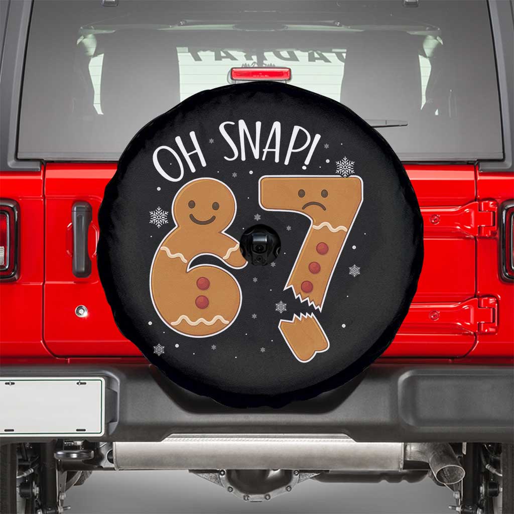 Oh Snap 67 Gingerbread Meme Spare Tire Cover Broken Cookie Six Seven Holiday Gag Christmas Vibes - Wonder Print Shop