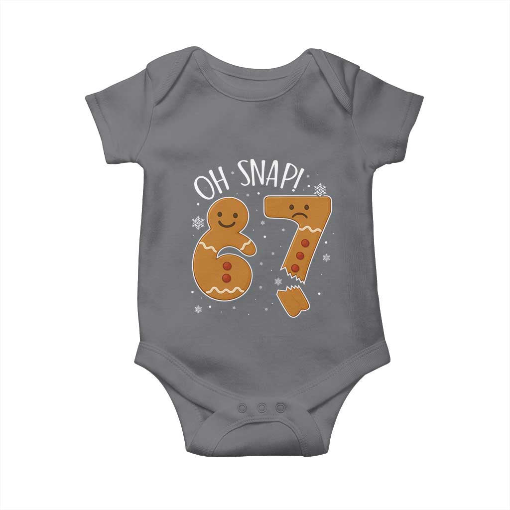 Oh Snap 67 Gingerbread Meme Baby Onesie Broken Cookie Six Seven Holiday Gag Christmas Vibes - Wonder Print Shop