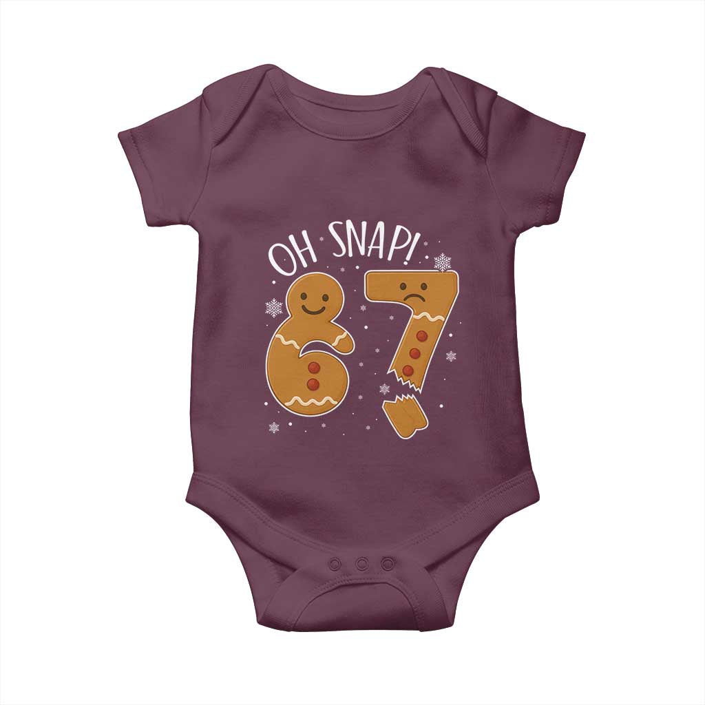 Oh Snap 67 Gingerbread Meme Baby Onesie Broken Cookie Six Seven Holiday Gag Christmas Vibes - Wonder Print Shop