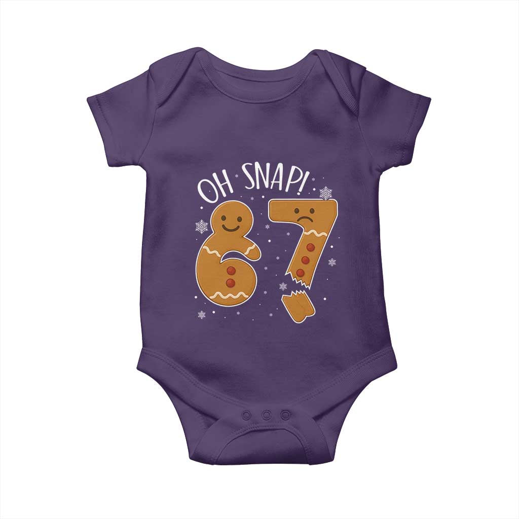 Oh Snap 67 Gingerbread Meme Baby Onesie Broken Cookie Six Seven Holiday Gag Christmas Vibes - Wonder Print Shop