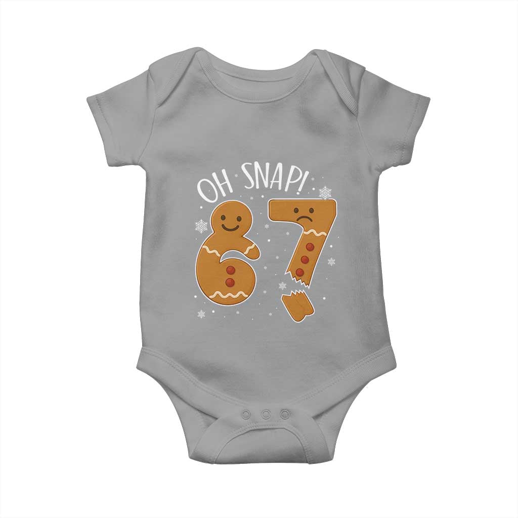 Oh Snap 67 Gingerbread Meme Baby Onesie Broken Cookie Six Seven Holiday Gag Christmas Vibes - Wonder Print Shop