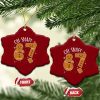 Oh Snap 67 Gingerbread Meme Ceramic Ornament Broken Cookie Six Seven Holiday Gag Christmas Vibes - Wonder Print Shop